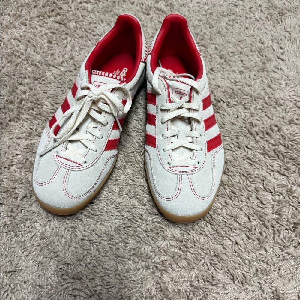 Adidas White and Red Casual Shoes
